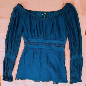 Marciano cinched waist chiffon blouse